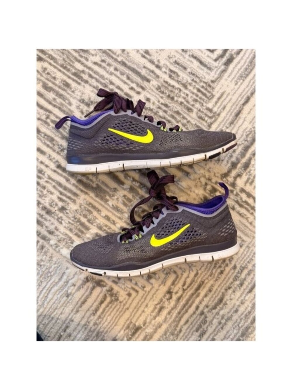 Nike women's size 8.5 Free TR Fit 4 grey, purple, yellow training sneakers